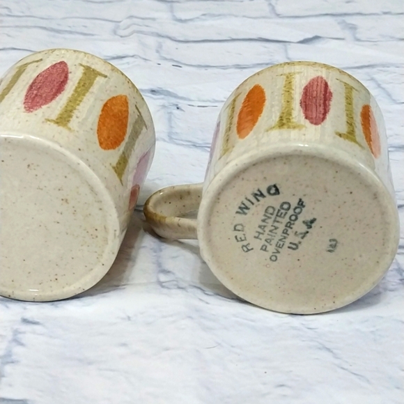 1960s Red Wing Pepe Coffee Cups Vintage Mid Century Modern Four - Picture 8 of 9